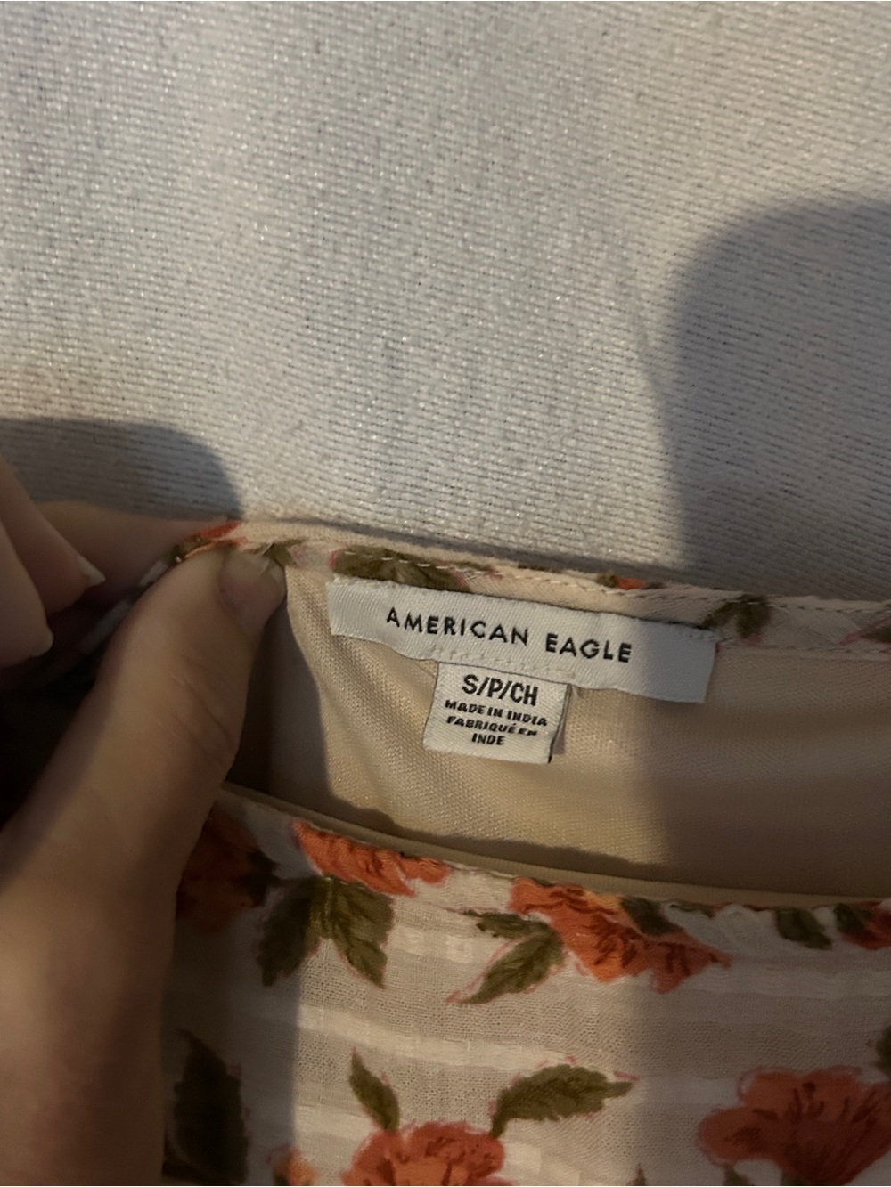 American Eagle Outfitters Cream Dress with Rust Floral Print - Picture 2 of 3